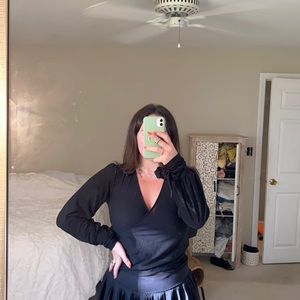 Black Long Sleeve with Ties at Wrist